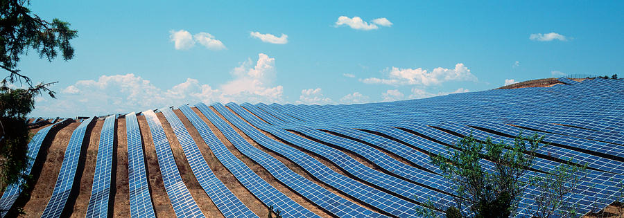 Farm Photograph - Solar Panels In A Farm #1 by Panoramic Images