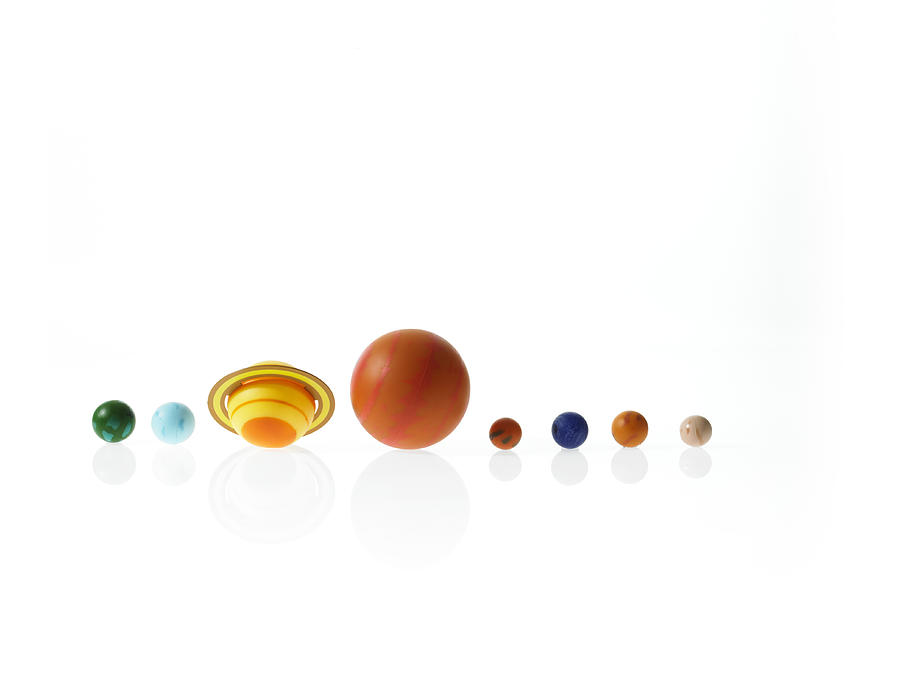 Solar system planets on white background #1 Photograph by David Arky