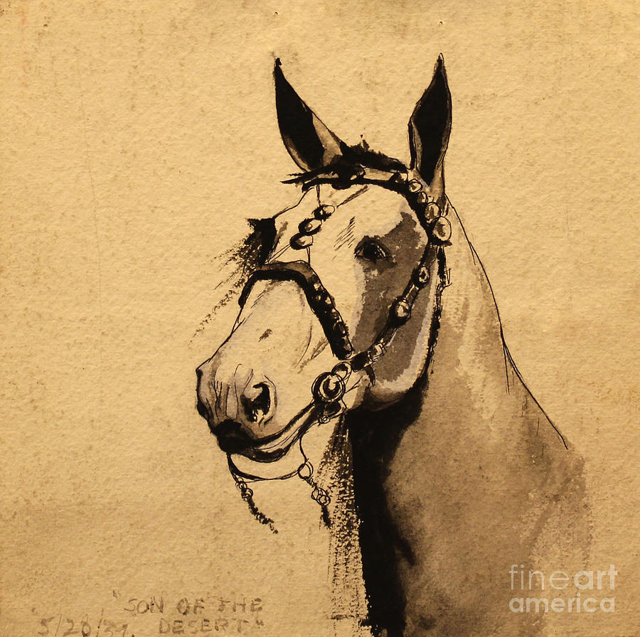 Horse Painting - Son of the Desert 1939 #2 by Art By Tolpo Collection