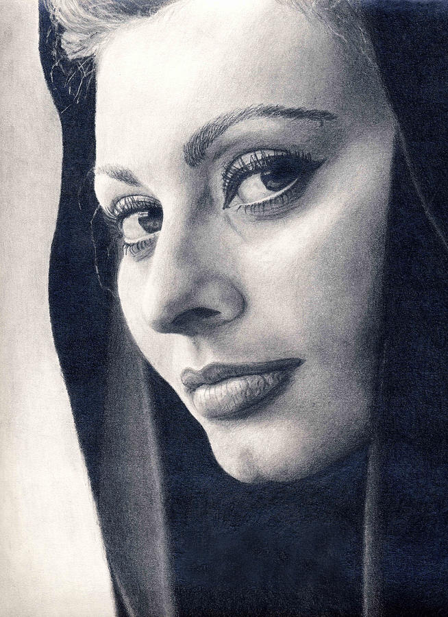 Sophia Loren #1 Drawing by Erin Mathis