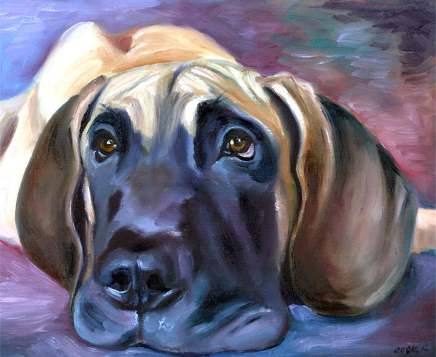 Nature Painting - Soulful - Great Dane #1 by Lyn Cook