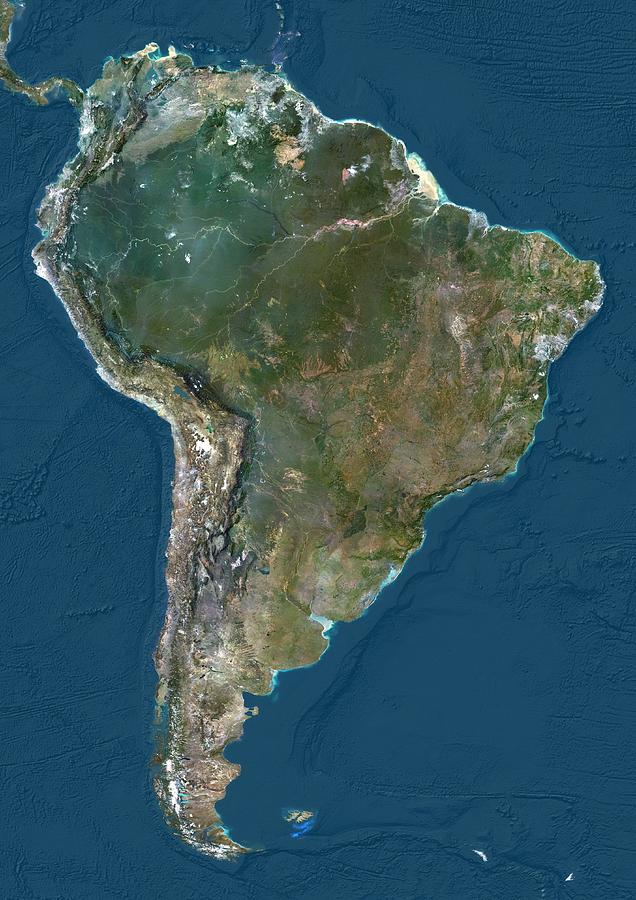 South America, satellite image Photograph by Science Photo Library ...