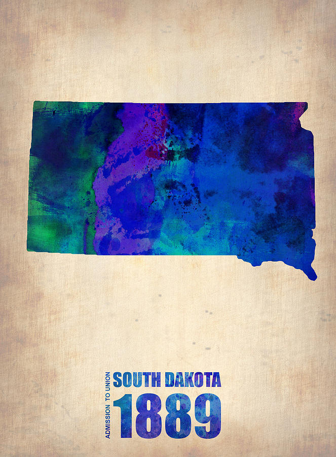 South Dakota Map Painting - South Carolina Watercolor Map #1 by Naxart Studio