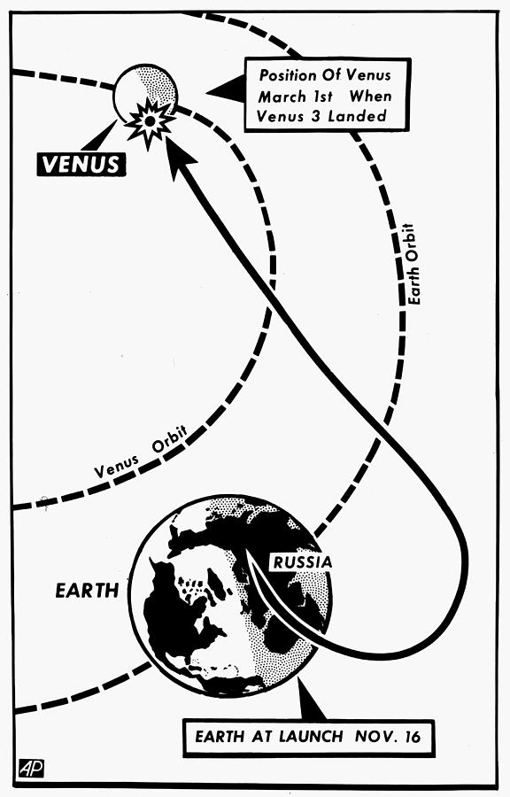 Space: Venus 3, 1966 #1 Photograph by Granger
