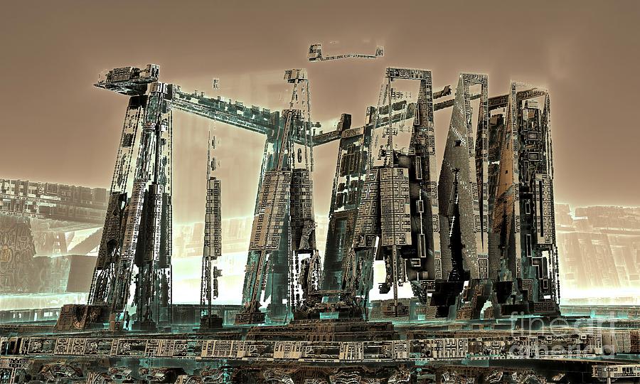 Abstract Digital Art - Spaceport #1 by Bernard MICHEL