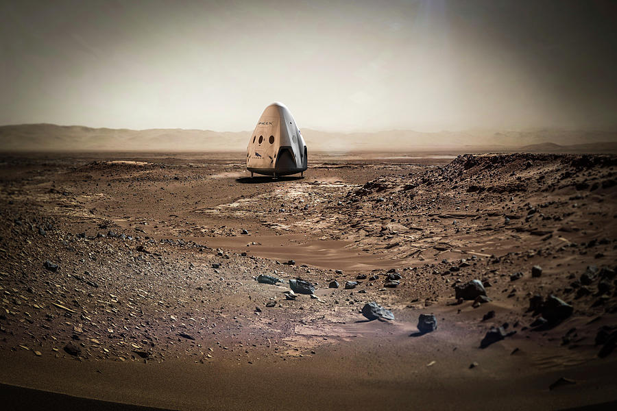 Spacexs Red Dragon At Mars #1 Photograph by Spacex/science Photo Library