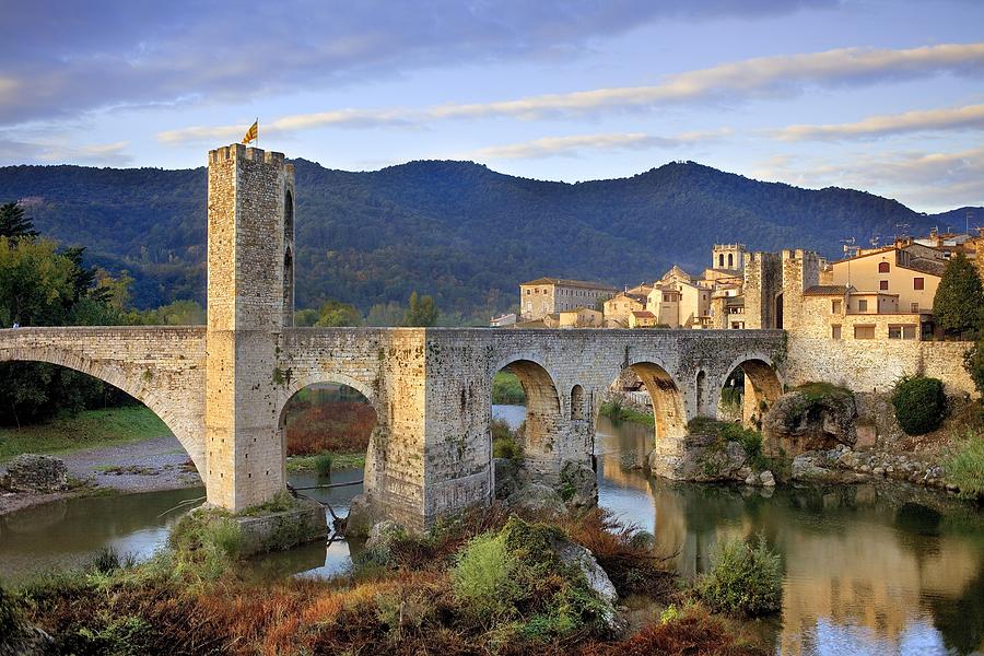 Europe Photograph - Spain. Besal. Romanesque Bridge #1 by Everett