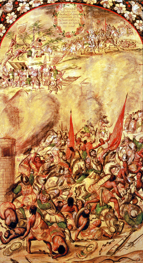 Spanish Conquest Of Mexico, La Noche Painting by Science Source