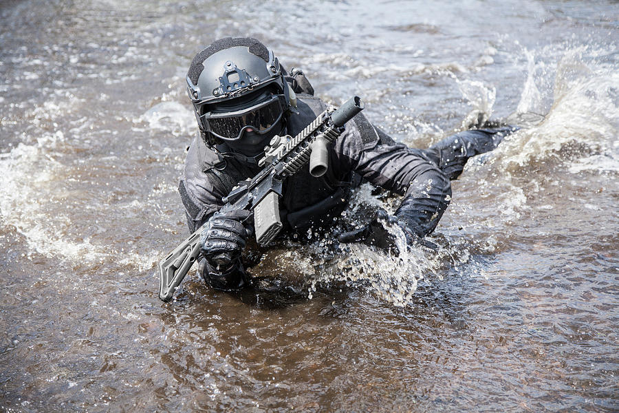 Spec Ops Police Officer Swat In Action Photograph by Oleg Zabielin ...