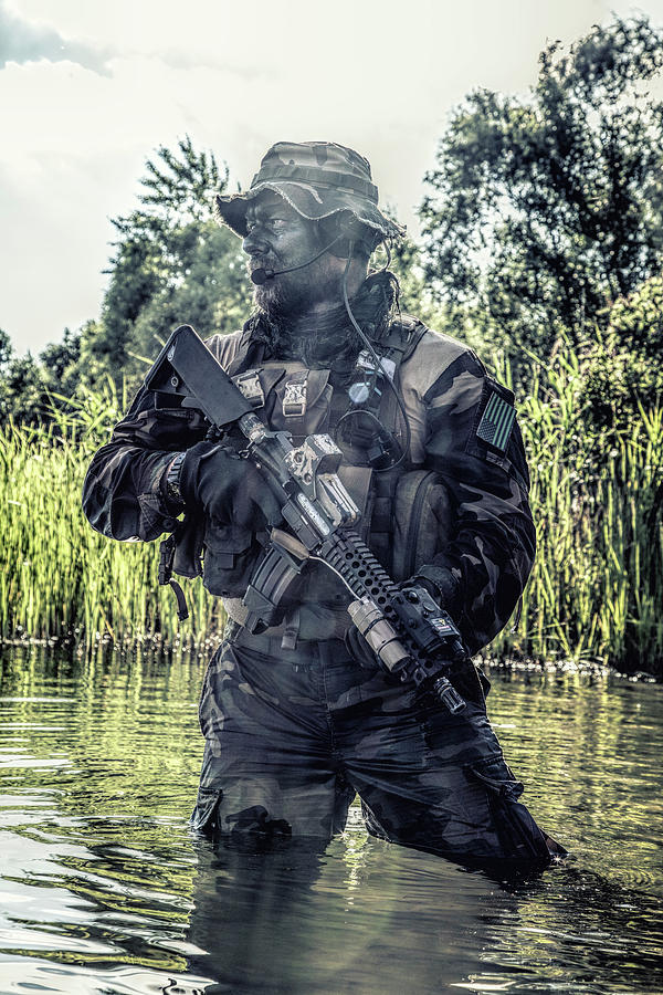 Special Forces Soldier In Action #1 Photograph by Oleg Zabielin