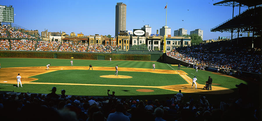 Chicago Cubs Photograph - Spectators In A Stadium, Wrigley Field #1 by Panoramic Images