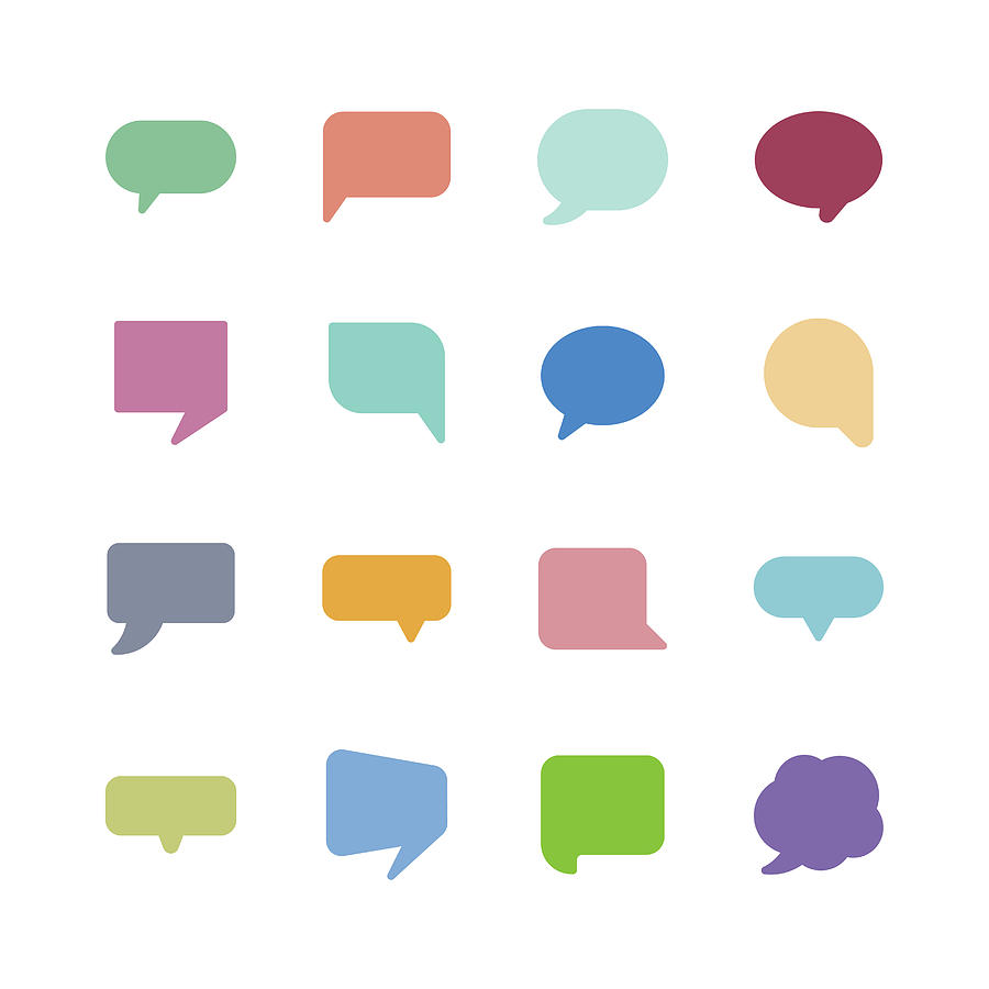 Speech bubble icons #1 Drawing by Fairywong