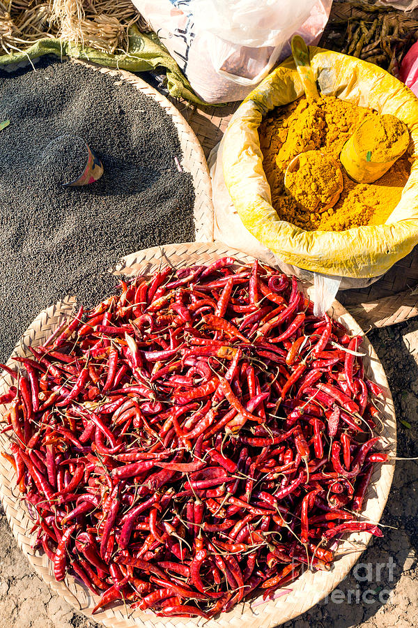 Spices at local market - Myanmar #1 Photograph by Matteo Colombo