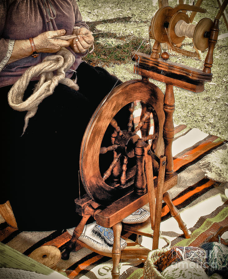 Spinning Photograph - Spinning Wool #1 by Robert Frederick