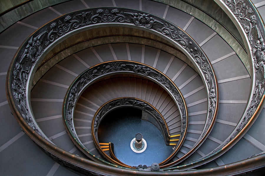 Spiral Staircase At The Vatican #1 Photograph by Mitch Diamond