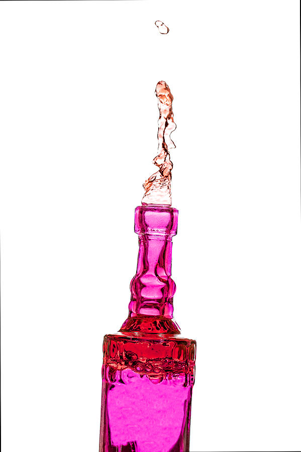 Splashing Bottle #1 Photograph by Peter Lakomy