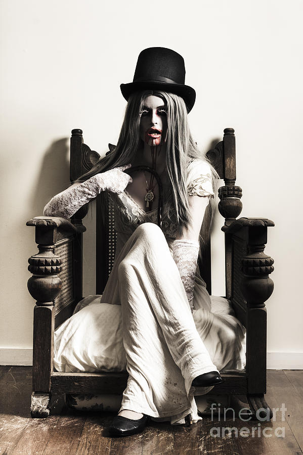 Spooky vampire woman. High fashion horror #1 Photograph by Jorgo Photography