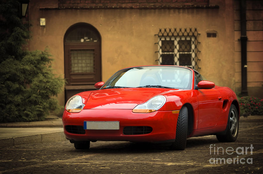 Sport Car In The Old Town Scenery Photograph