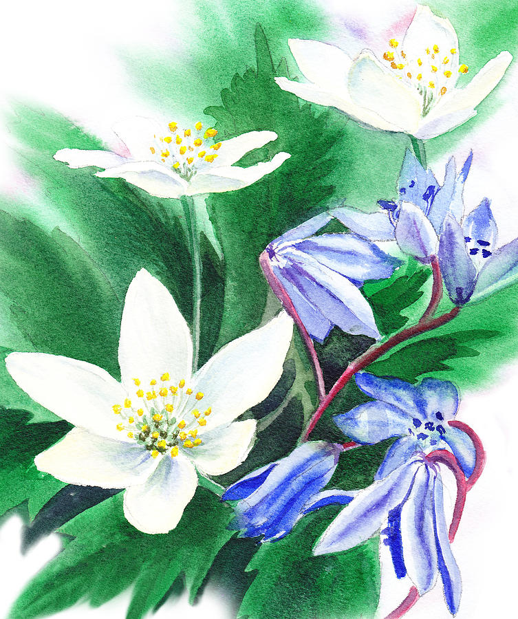 Spring Flowers Painting by Irina Sztukowski