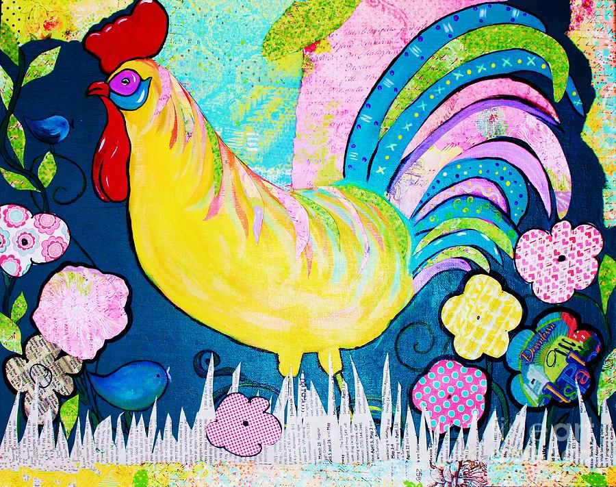 Springtime Rooster #1 Painting by Melinda Etzold