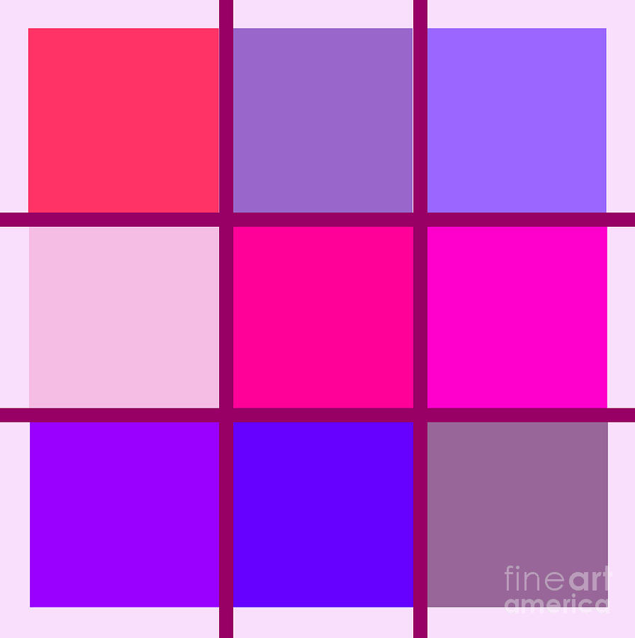 Abstract Painting - Squares - Pink #1 by Celestial Images