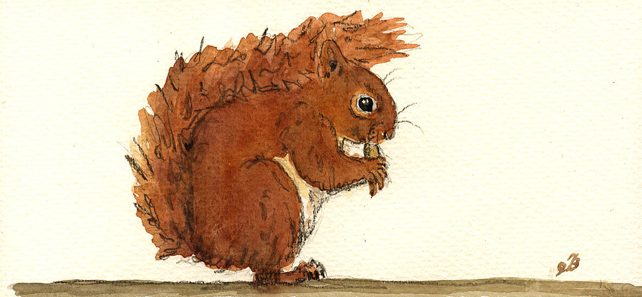 Wildlife Painting - Squirrel #1 by Juan  Bosco