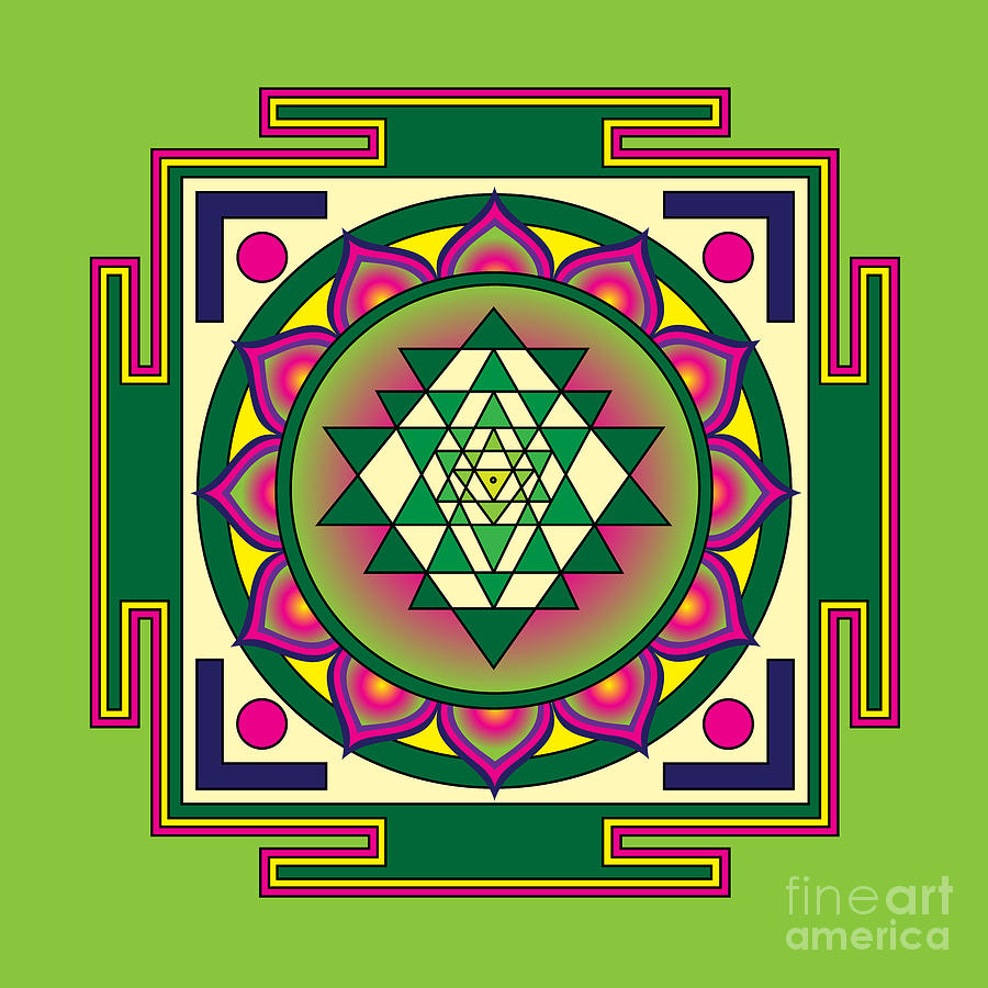 Nature Digital Art - Sri Yantra Mandala #3 by Galactic  Mantra