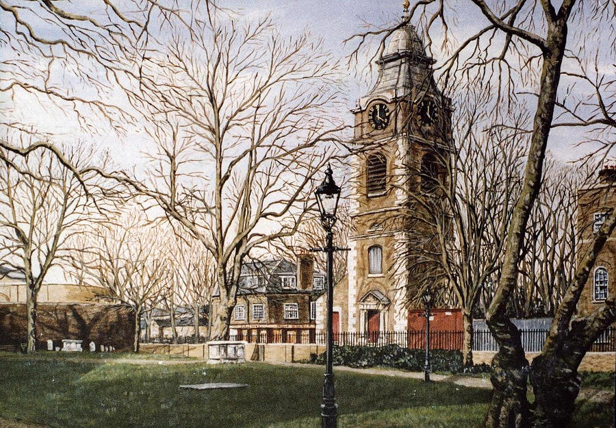 St Johns Church Wapping London #2 Painting by Mackenzie Moulton