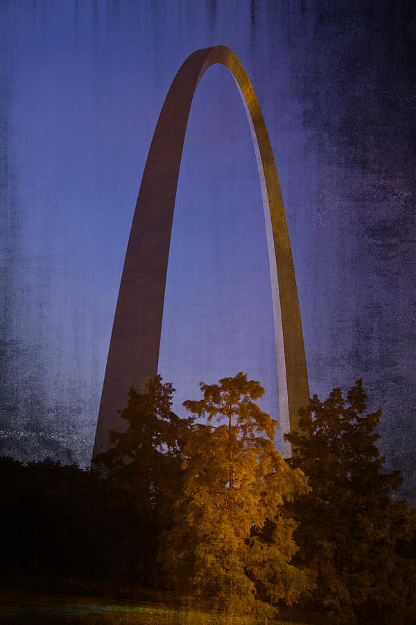 St Louis Arch at Night #1 Photograph by Garry McMichael