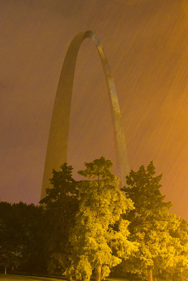 St Louis Arch in the rain #1 Photograph by Garry McMichael