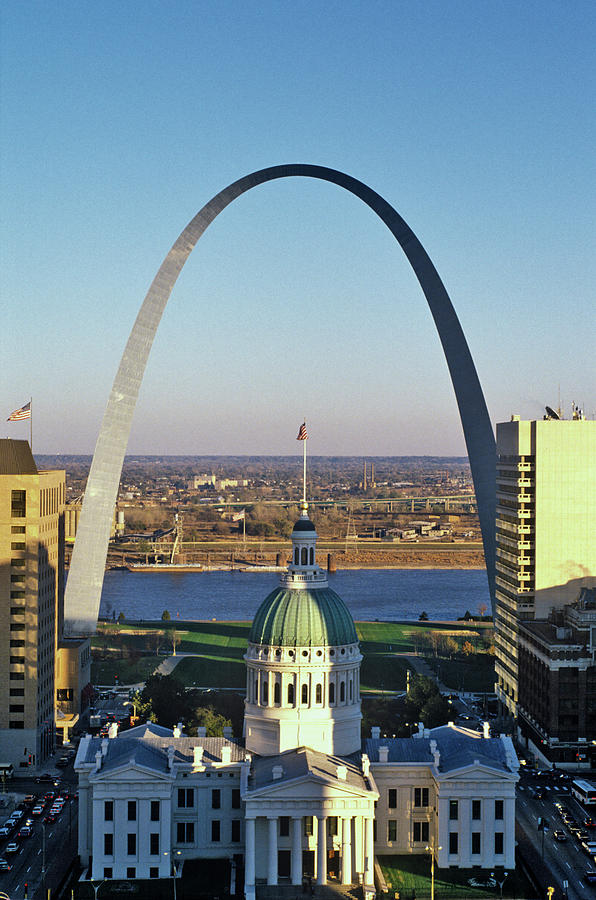 St. Louis Arch With Old Courthouse #1 Photograph by Panoramic Images
