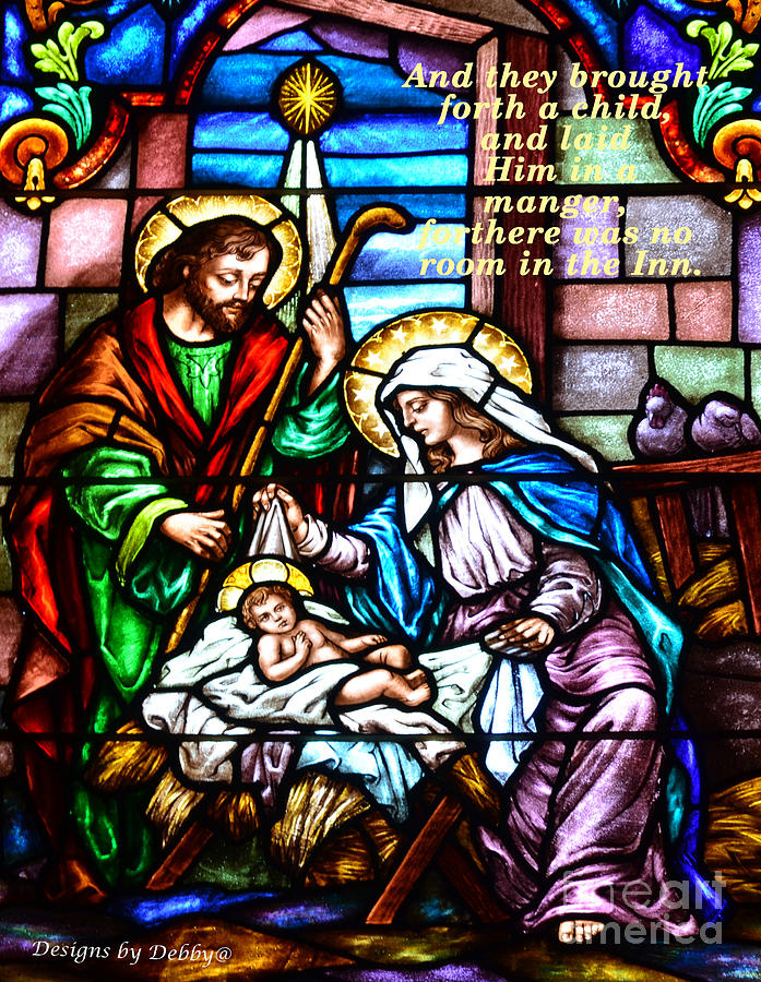 St. Marys Nativity Stained Glass Photograph by Debby Pueschel