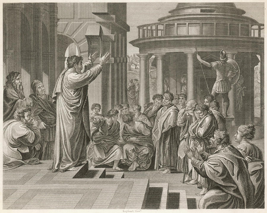 St Paul Preaching At Athens Drawing by Mary Evans Picture Library - Pixels