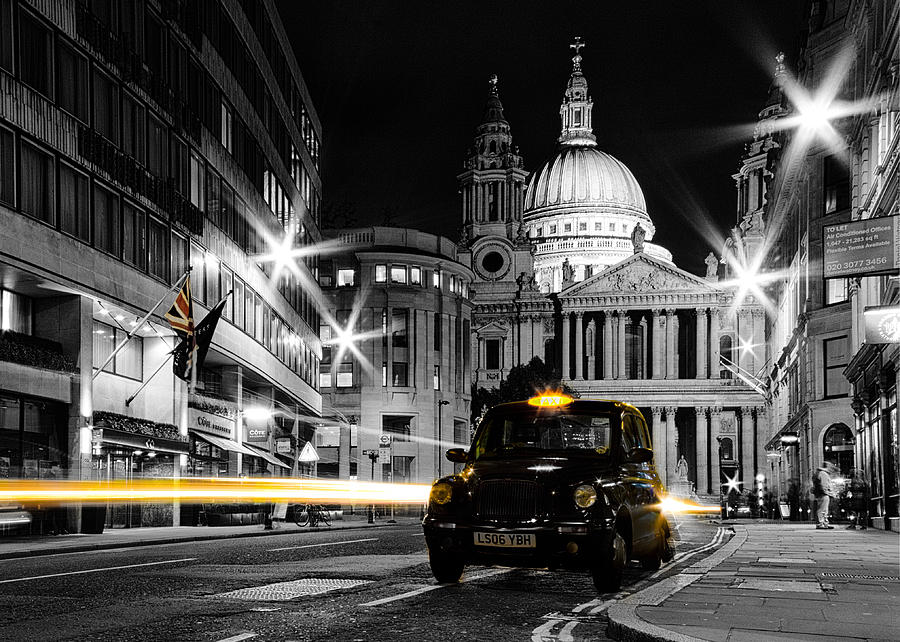 St pauls with Black Cab #1 Photograph by Ian Hufton