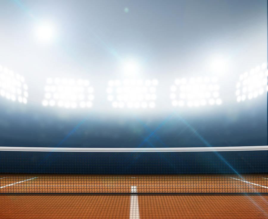 Tennis Digital Art - Stadium And Tennis Court #1 by Allan Swart