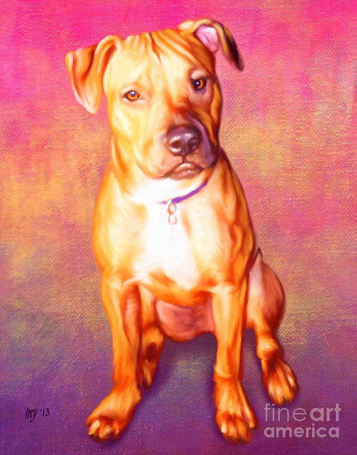 Dog Painting - Staffie Pet Portrait #1 by Iain McDonald