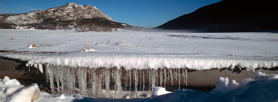 Nature Photograph - Stalactite Of Frozen Water In A Trough #1 by Panoramic Images
