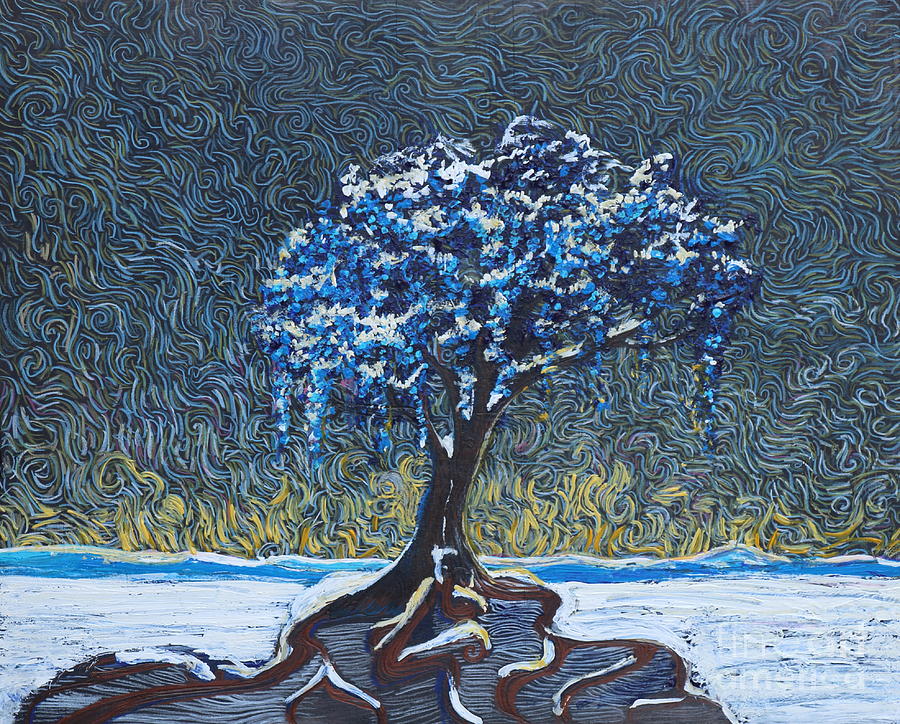Standing Alone In The Snow #1 Painting by Stefan Duncan