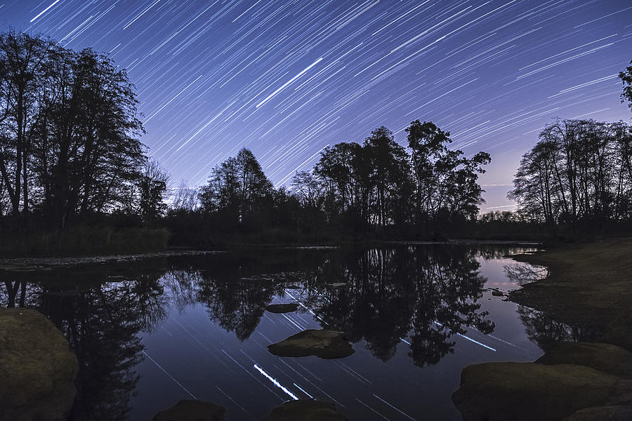 Star Trail Reflection #1 Photograph by Lee Harland