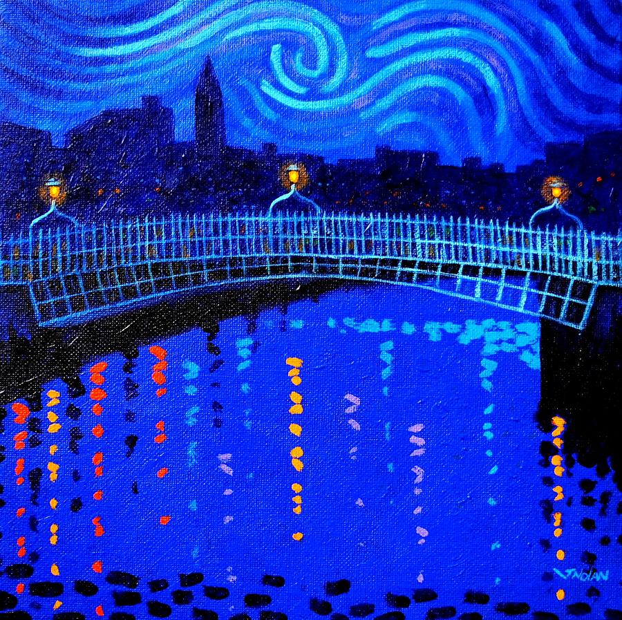 Starry Night In Dublin #1 Painting by John  Nolan