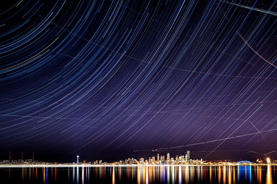 Starry Seattle #1 Photograph by Yoshiki Nakamura