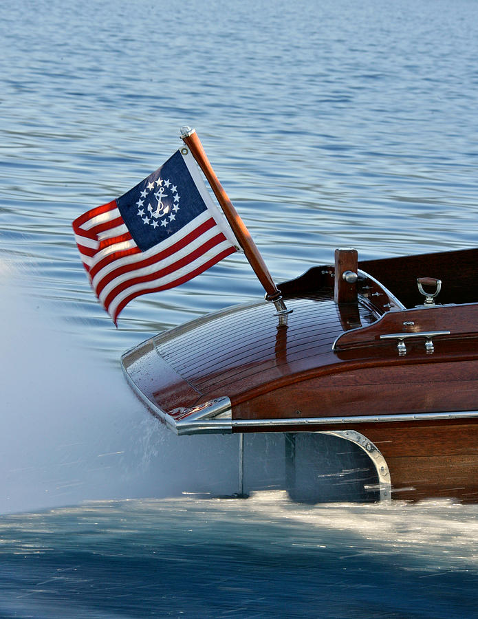 Flag Photograph - Stars and Stripes on the Water #3 by Steven Lapkin