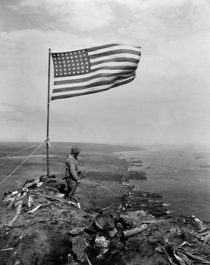 Stars And Stripes Wave Over The Summit Photograph by Everett - Fine Art ...