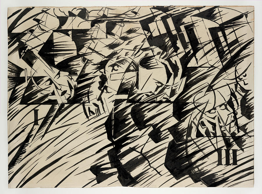 Umberto Boccioni Drawing - States Of Mind Those Who Go #1 by Umberto Boccioni