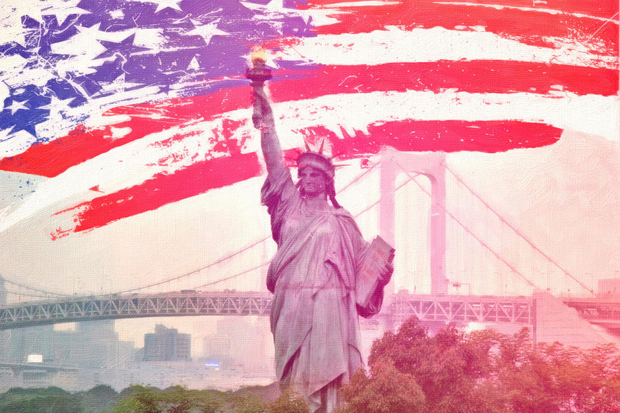 Statue Liberty Painting by MotionAge Designs