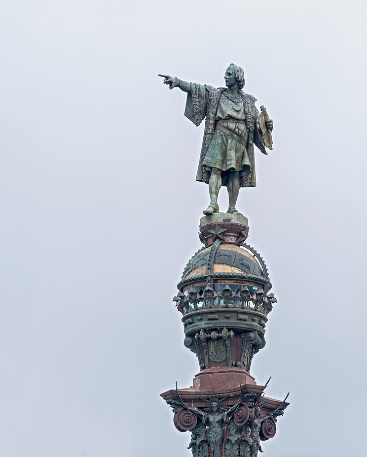 Statue of Christopher Columbus in Barcelona Spain Photograph by Marek Poplawski