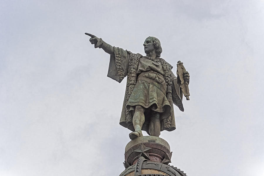 Statue of Columbus in Barcelona Spain #3 Photograph by Marek Poplawski