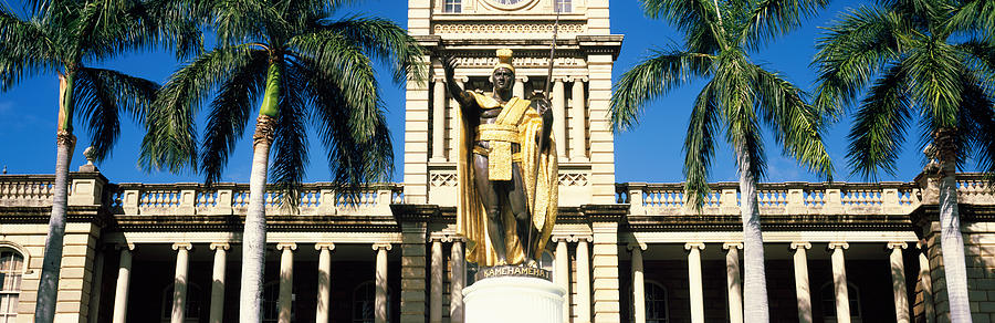 Architecture Photograph - Statue Of King Kamehameha In Front #1 by Panoramic Images