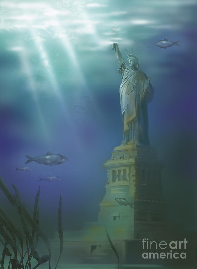 Statue Of Liberty Under Water #1 Photograph by Gwen Shockey