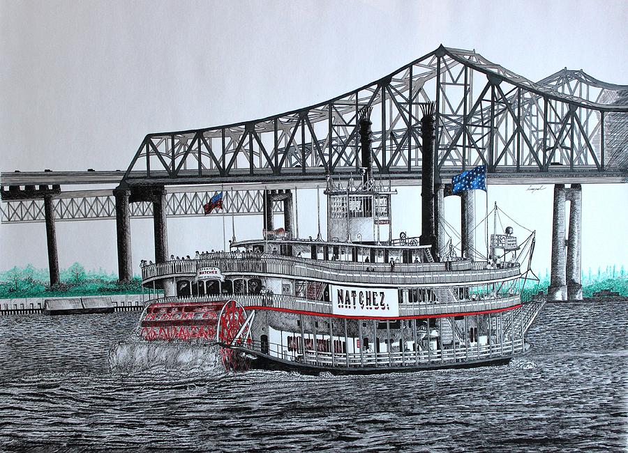 Steamboat Natchez Drawing by Hung Quach Fine Art America